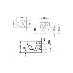 Duravit Darling New Rimless Asma Klozet Beyaz 2557390075 - 4