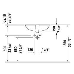 Duravit Dune Tezgah Altı Lavabo 52 Cm 048157 - 3