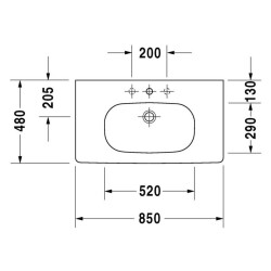 Duravit D-Code Etajerli Lavabo 80 Cm 03428500002 - 2