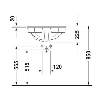 Duravit 1930 Seri Lavabo Üstten Geçme 58 Cm 0476580000 - 3