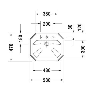 Duravit 1930 Seri Lavabo Üstten Geçme 58 Cm 0476580000 - 2