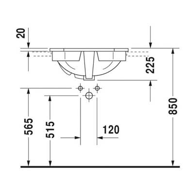 Duravit 1930 Seri Lavabo Üstten Geçme 58 Cm Üç Delikli 0476580030 - 3