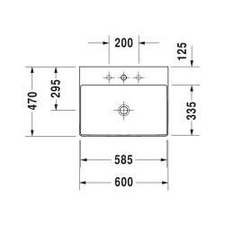 Duravit DuraSquare Tezgah Üstü Lavabo Duraceram® 60 Cm 2353600071 - 2