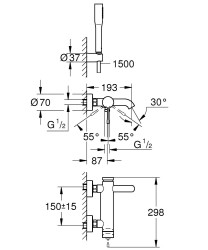 Grohe Essence Tek Kumandalı Banyo Bataryası - 33628001 - 2