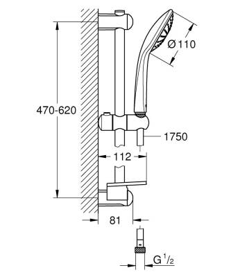 Grohe Euphoria 110 Mono Sürgülü Duş Seti - 2726600E - 2