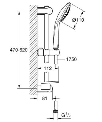 Grohe Euphoria 110 Massage Sürgülü Duş Seti 3 Akışlı - 27231001 - 2