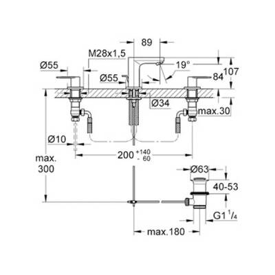 Grohe Eurocosmo 3 Delikli Lavabo Bataryası 1/2