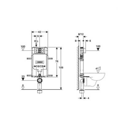 Geberit Alpha Gömme Rezervuar 8 cm Kombifix Ayaklı 110.174.00.1 - 2