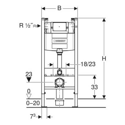 Geberit Duofix Alpha Gömme Rezervuar 112 Cm Alçıpan İçi Uygulamalı 12 Cm, 6 / 3 Lt - 458.233.00.1 - 2