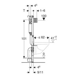 Geberit Duofix Alpha Gömme Rezervuar 112 Cm Alçıpan İçi Uygulamalı 12 Cm, 6 / 3 Lt - 458.233.00.1 - 3