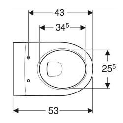 Geberit icon Klozet Asma Kanallı 53cm Kapak Hariçtir Beyaz 501.003.00.1 - 6