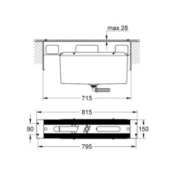 Grohe 4/5 Delikli Küvet Bataryası İçin Montaj Plakası - 29037000 - 2