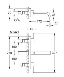 Grohe Allure 3 Delikli Lavabo Bataryası 1/2