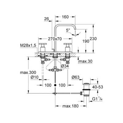 Grohe Allure 3 Delikli Lavabo Bataryası 1/2