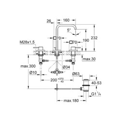 Grohe Allure 3 Delikli Lavabo Bataryası 1/2