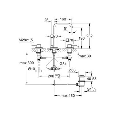 Grohe Allure 3 Delikli Lavabo Bataryası 1/2