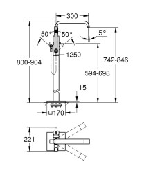 Grohe Allure Ayaklı Yerden Küvet Bataryası- 32754002 - 2