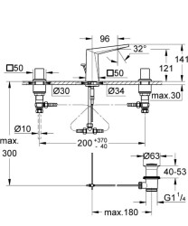 Grohe Allure Brilliant 3 Delikli Lavabo Bataryası 1/2