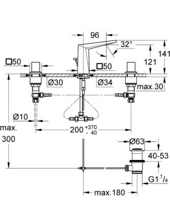 Grohe Allure Brilliant 3 Delikli Lavabo Bataryası 1/2