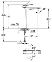 Grohe Allure Brilliant Tek Kumandalı Lavabo Bataryası Xl-Boyut - 23114000 - 2