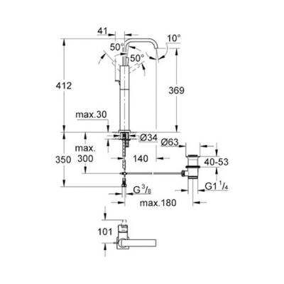 Grohe Allure Tek Kumandalı Lavabo Bataryası Xl-Boyut - 32249000 - 2