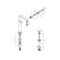 Grohe Allure Tek Kumandalı Lavabo BataryasıXl - Boyut - 23403001 - 2