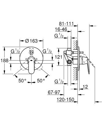 Grohe Eurocosmo Tek Kumandalı Banyo Bataryası - 32879000 - 2