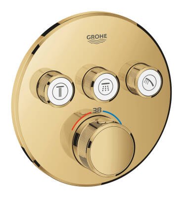 Grohe Grohtherm Smartcontrol Üç Valfli Akış Kontrollü, Ankastre Termostatik Duş Bataryası - 29121GL0 - 2