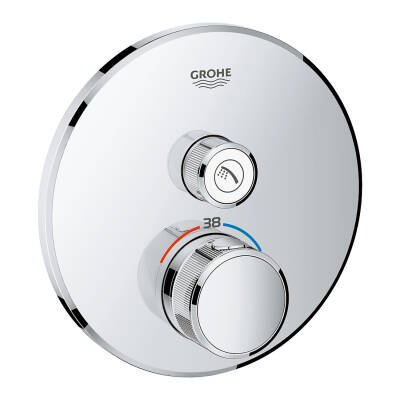 Grohe Grohtherm Smartcontrol Tek Valfli Akış Kontrollü, Ankastre Termostatik Duş Bataryası - 29118000 - 1