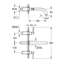 Grohe Atrio 3 Delikli Lavabo Bataryası 1/2