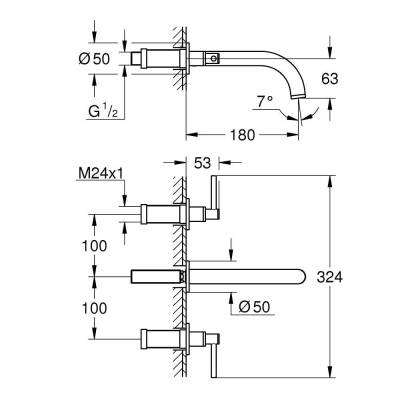 Grohe Atrio 3 Delikli Lavabo Bataryası 1/2