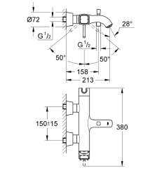 Grohe Grandera Tek Kumandalı Banyo Bataryası - 23317000 - 2