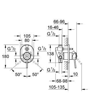 Grohe Bauclassic Ankastre Banyo/Duş Bataryası - 29047000 - 2