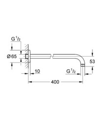 Grohe Tempesta Duş Başlığı Kolu 400 Mm - 27851000 - 2