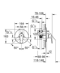 Grohe Bauedge Tek Kumandalı Banyo Bataryası - 29079000 - 2