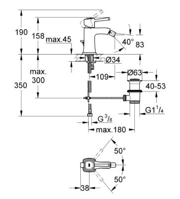 Grohe Grandera Tek Kumandalı Bide Bataryası 1/2