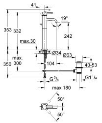 Grohe Çanak Lavabo Bataryası Allure XL-Boyut Krom - 32760000 - 2