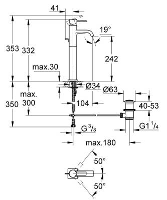 Grohe Çanak Lavabo Bataryası Allure XL-Boyut Krom - 32760000 - 2