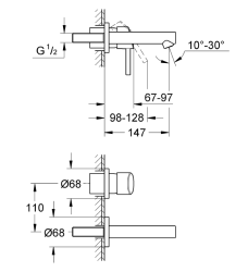 Grohe Concetto 2 Delikli Lavabo BataryasıS-Boyut - 19575001 - 2