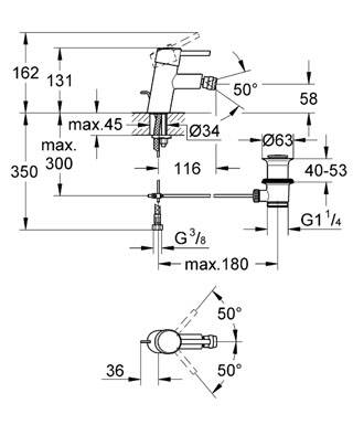 Grohe Concetto Tek Kumandalı Bide Bataryası S-Boyut - 32208001 - 2