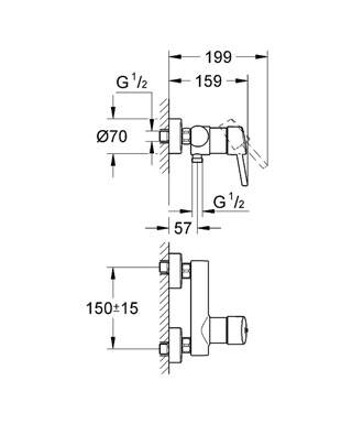 Grohe Concetto Tek Kumandalı Duş Bataryası - 32210001 - 2