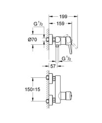 Grohe Concetto Tek Kumandalı Duş Bataryası - 32210001 - 2