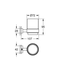 Grohe Essentials Cube Tutamaçlı Cam Fırçalık - 40755001 - 2