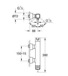 Grohe Duş Bataryası Grandera Krom/Altın - 23316IG0 - 2