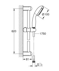 Grohe Tempesta 100 Sürgülü Duş Seti - 27853001 - 2