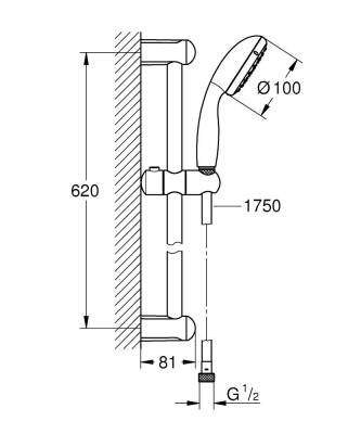 Grohe Tempesta 100 Sürgülü Duş Seti - 27853001 - 2