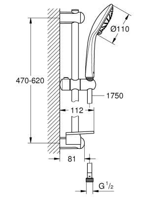 Grohe Euphoria 110 Duo Sürgülü Duş Seti 2 Akışlı - 27230001 - 2