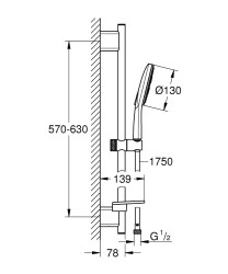 Grohe Rainshower Smartactive 130 Sürgülü Duş Seti 3 Akışlı - 26575000 - 1