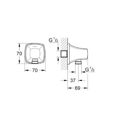 Grohe Grandera Askılı Duş Çıkış Dirseği - 27970000 - 2