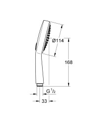 Grohe Power&Soul Cosmopolitan 115 El Duşu 2 Akışlı - 27661000 - 2